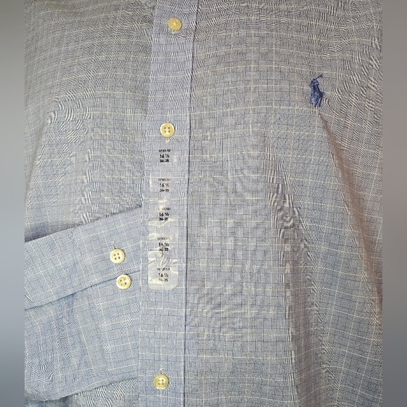 Polo Ralph Lauren Men's Long Sleeve Blue Shirt 16 1/2 34-35 Large - Picture 3 of 8